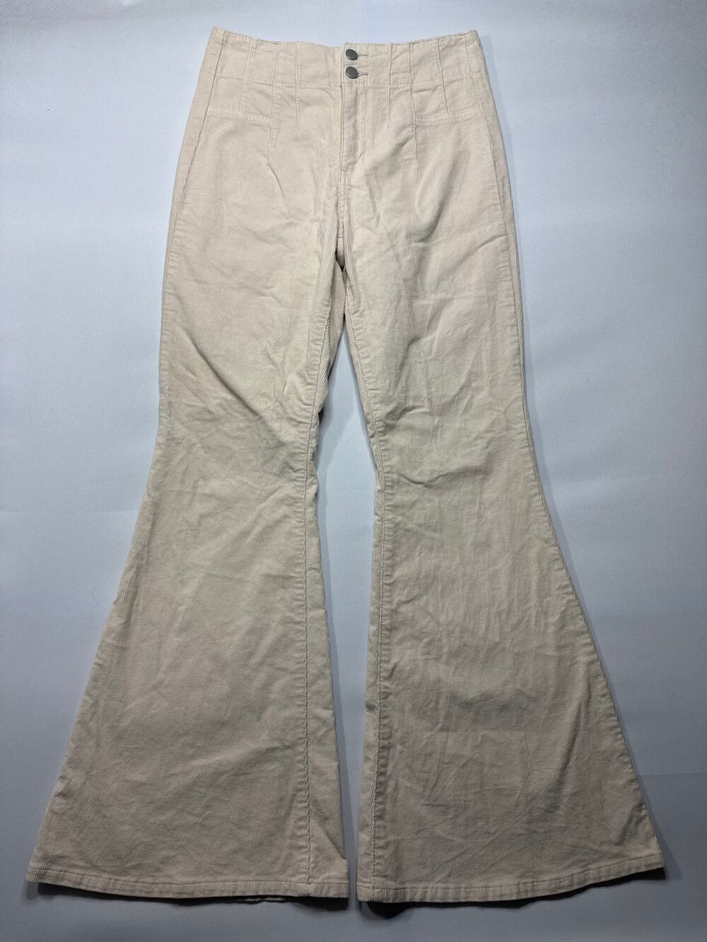 Altar'd State Women's Flare Leg Beige Corduroy Pants - Size 27 (28x31.5)*